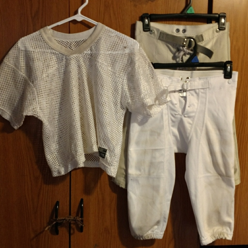 Football Practice Pants (2) and 1 Practice Jersey